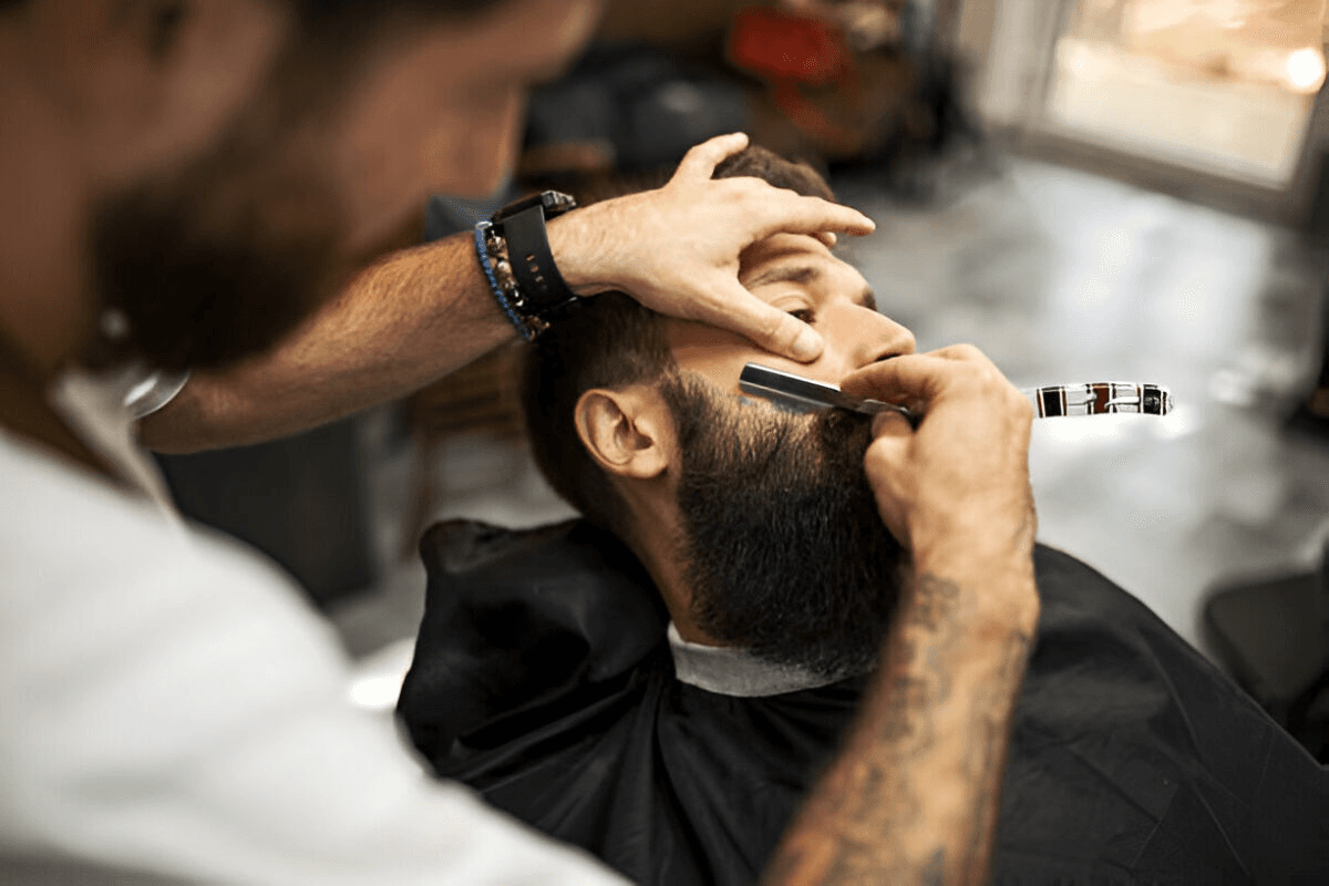 Barber at work background